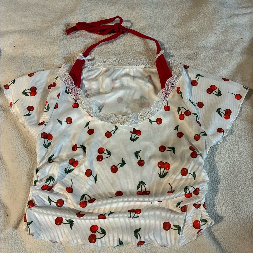 SHEIN cherry crop top